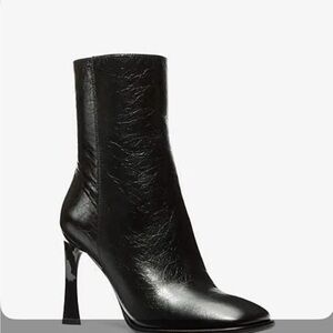 MSRP: $255 Michael Kors Kelsea Black Crackled Leather Boot